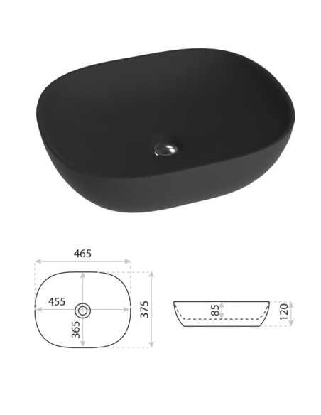 Ceramic sink Lavita Redonto black, MELNA