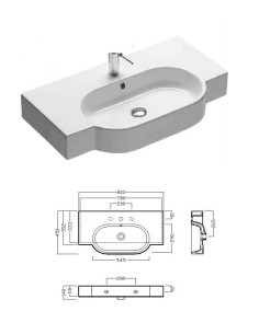 Керамическая раковина AREA 81x35 (C 1), 00YOUP01