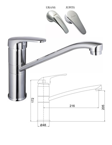 Virtuves izl. krāns MG-6252,1/2, JUPITS|Kitchen sink faucet MG-6252 1/2, JUPITS|Кухонный смеситель MG-6252 1/2, JUPITS|Köögivala