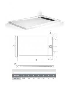Душевой поддон INTEGRO 1200x900 квадрат, INTEGRO