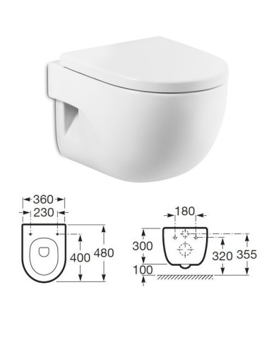 WC подвесной унитаз Compact 36x48, MERIDIAN