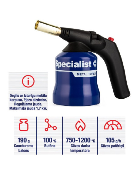 Gas burner with gas supply regulator, PIEZO