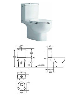 WC нижняя часть унитаза 200350-000, CITTERIO