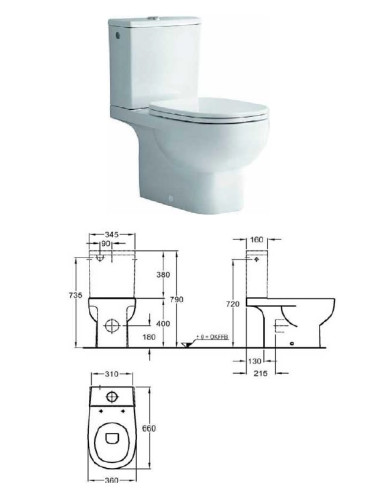 WC нижняя часть унитаза 200350-000, CITTERIO
