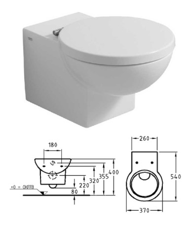 WC подвесной унитаз, белый, PRECIOSA - 1