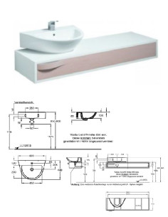 Surface with drawer 140x15x41 877055-00, FLOW - 2 2