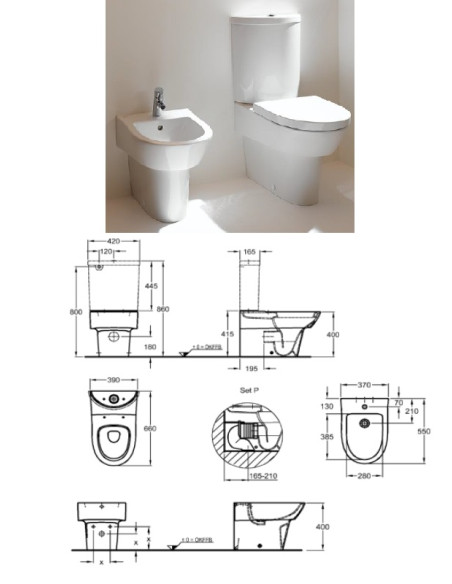 WC toilet seat fixings 598058-000, FLOW