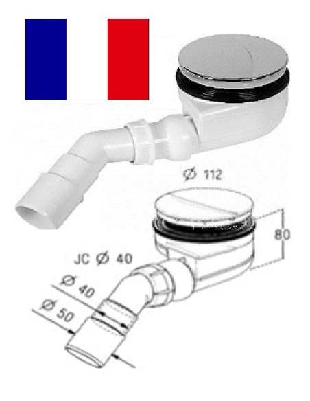Shower syphon 0205240 chrome, 90X40/50