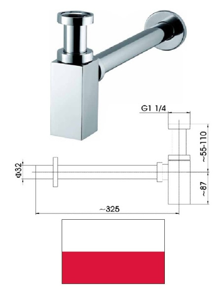 Syphon 11/4x32 chrome 600-002-00, 11/4X32
