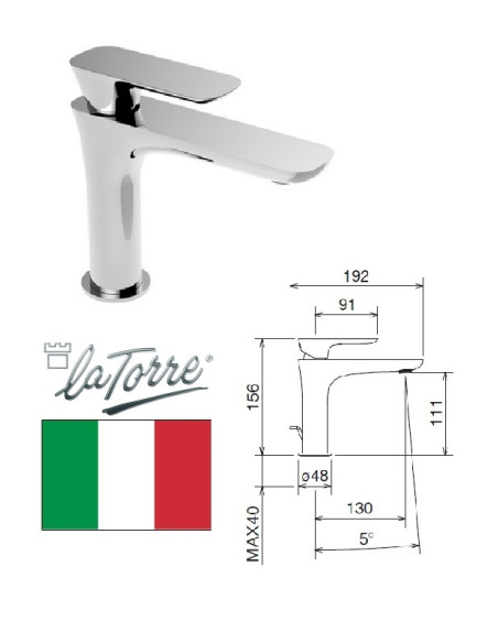 Ceramic sink faucet 44001 CS, chrome, LAGHI
