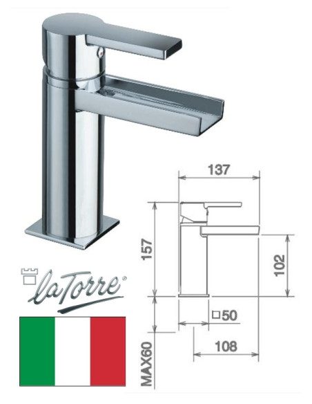 Ceramic sink faucet 35666 TC, ITALIA