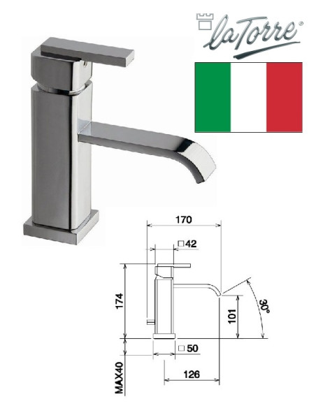 Ceramic sink faucet 28001 ST TC, JAVA