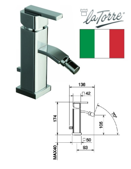 Bidet faucet 28011, chrome, JAVA