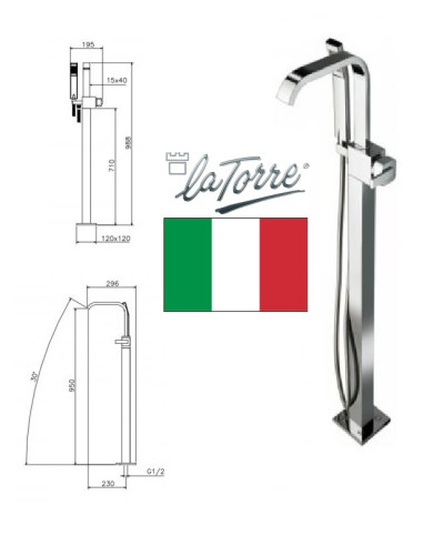 Vannas krāns no grīdas, JAVA|Bath faucet from the floor 28044, JAVA|Напольный смеситель для ванны 28044, JAVA|Vannisegisti põran