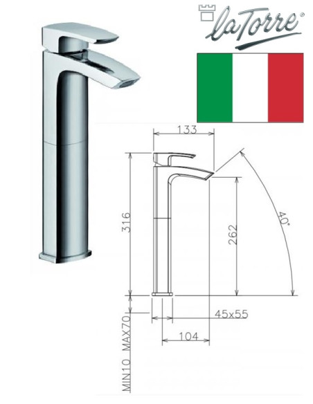 Ceramic sink faucet w/o waste 31501TC C, STUDIO
