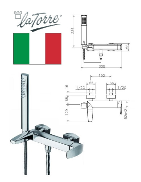 Bath faucet with set 31019 C, STUDIO
