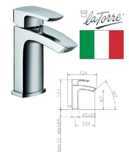 Ceramic sink faucet with waste 31001 C, STUDIO