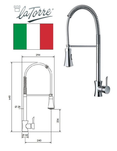 Kitchen faucet with a shower 17481 C, KONVEX
