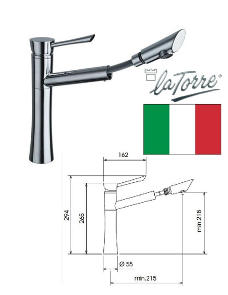 Kitchen faucet with a shower 17181 C, KONVEX