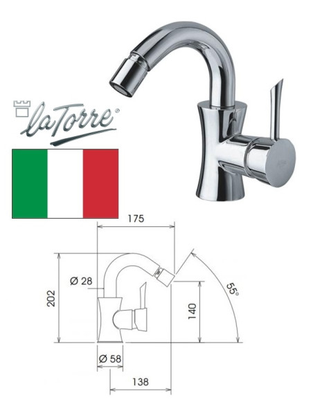 Смеситель для биде 17611 С хром, KONVEX