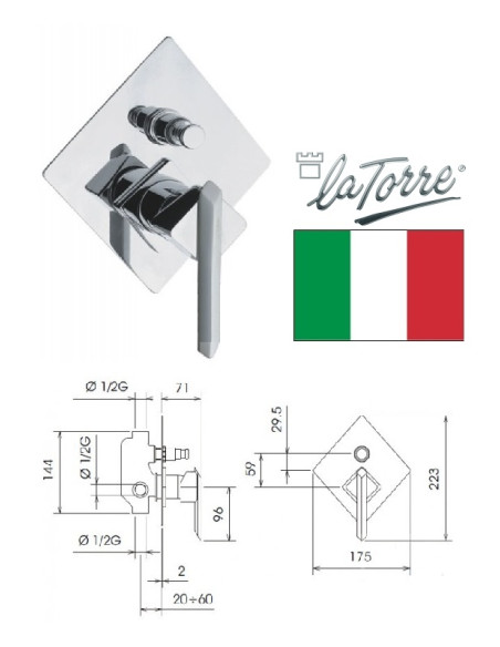 Смеситель для душа встраив.с перек16050R, KITECH