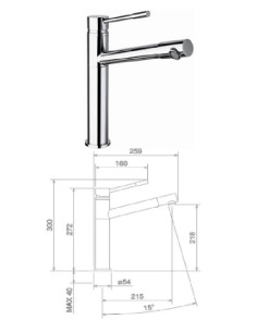 Virtuves krāns ar groz.aeratoru 12191, TECH