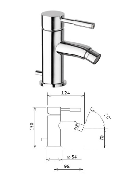 Bidet faucet 12011 TECH chrome, TECH