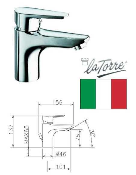 Ceramic sink faucet with waste, 32001 ch, METRO