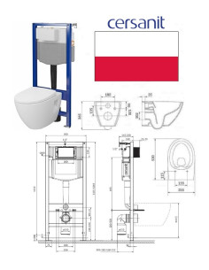 WC komplektiga(ramm+potid+kaas)S701-814, AQUA 50