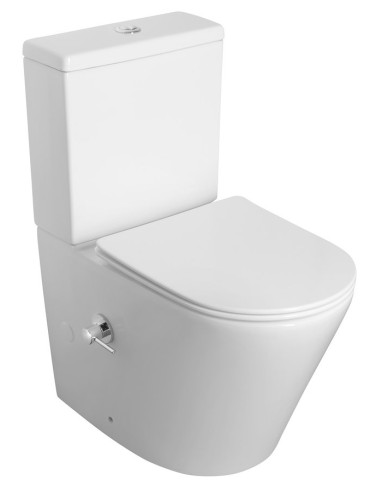 PACO CLEANWASH tualetes pods ar jaucējkrānu un bidē dušu, S veida/P veida, balts - 3