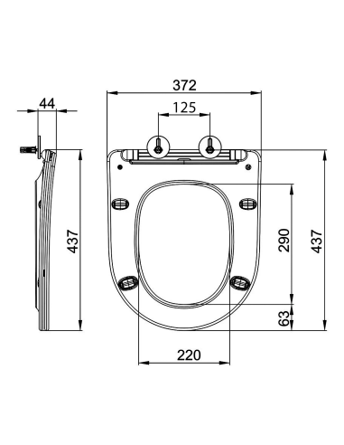 PACO CLEANWASH Close Coupled Toilet with Faucet and Bidet Shower, S-trap/P-trap, white - 12