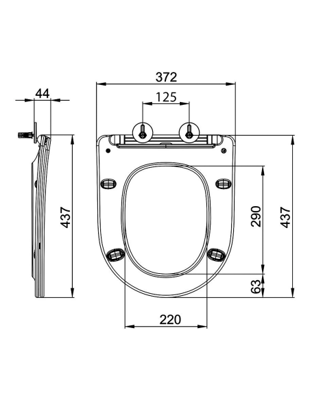 PACO CLEANWASH Close Coupled Toilet with Faucet and Bidet Shower, S-trap/P-trap, white - 12