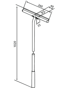Dušas tīrītājs ar kronšteinu un garu rokturi (1020 mm), grafīta pelēks - 2 2