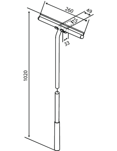 Shower wiper with bracket and long handle (1020 mm) graphite grey - 1