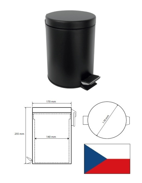 Atkritumu spainis, 3L, melns 104315020, DARK|Waste bin 3L, black 104315020, DARK|Мусорное ведро 3L 104315020, DARK|Prügikast, 3L