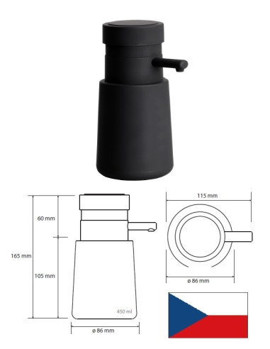 Ziepju dozators 450ml 107109240, MELNS|Soap dispenser 450ml 107109240, MELNS|Дозатор для мыла 450ml 107109240, MELNS|Seebidosaat