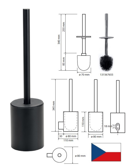 Tualetes birste BLACK 167113060, ORGANIC|Toilet brush ORGANIC BLACK 167113060, ORGANIC|Ершик ORGANIC BLACK 167113060, ORGANIC|WC