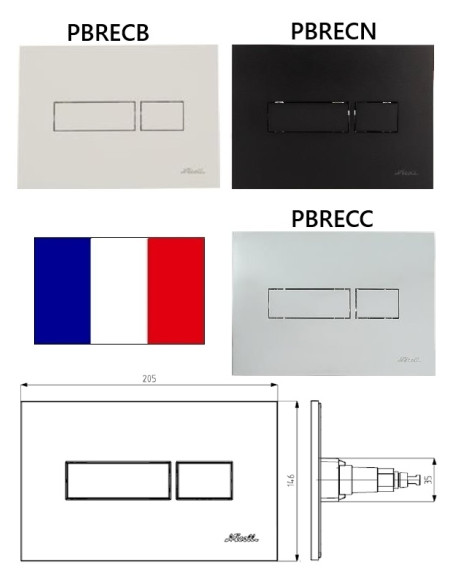Taustiņš melns PBRECN, REC|WC toilet cistern button,conceal,PBRECN, REC|WC кнопка слива, встраиваемая PBRECN, REC|WC loputuskast