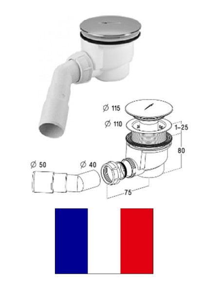 Sifons dušvannai 0205378 690P, D90x11/2