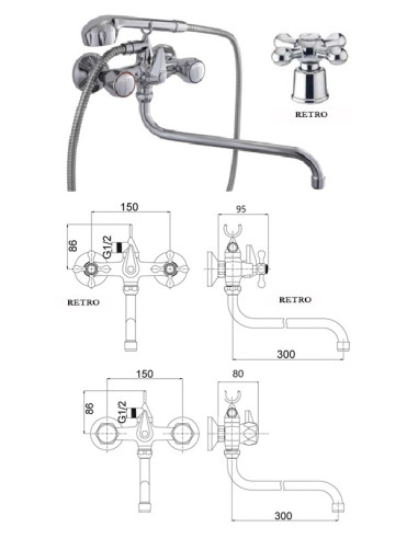 Дивертор комплект MG-2134, DIVUPE