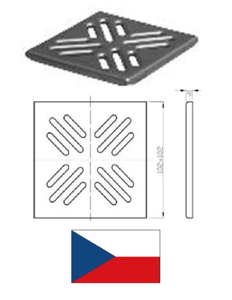 Grate drain (stainless steel) NSIA0C0, 150x150