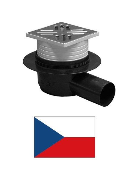 Floor drain dry, stainless SI50C01 hor., 100X100