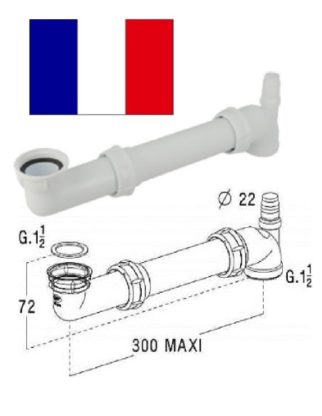 Komplekts sifona piev.ar nobīdi 0204183, 11/2X11/2