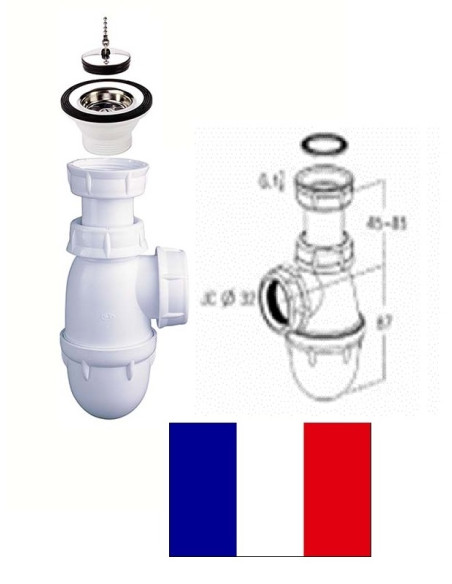 Sifons ar noteci 11/4*x32, 65mm 0201247, 32