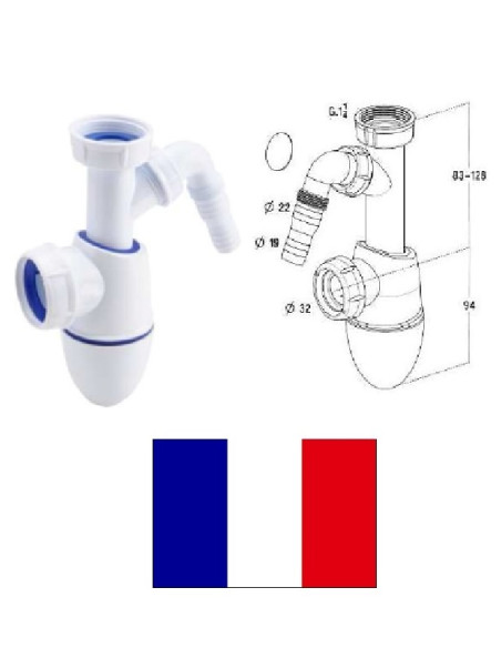 Syphon with wash.machine con. w/o waste, 224360