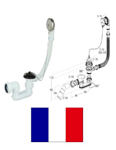 Sifons vannai ar ķēdi 11/2x40/50, 203562|Syphon for bath with chain 11/2x40/50, 203562|Сифон для ванны с цепочкой 1.1/2х40/50, 2