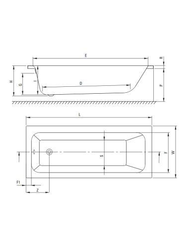 Deante Prizma Acrylic bathtub, alcove installation - 180 cm KTJ_018W - 3