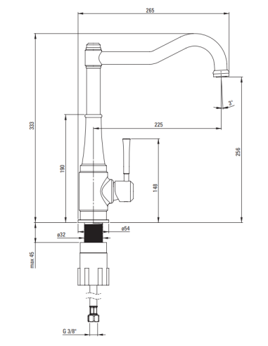 Deante Tamizo Kitchen tap, with rectangular spout BQT_M63M - 5