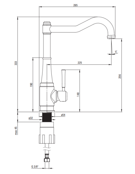 Deante Tamizo Kitchen tap, with rectangular spout BQT_M63M - 5