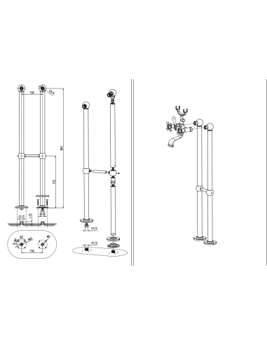 Vonios maišytuvas MORAVA RETRO bronzos spalvos, 150 mm, MK350.5/2SM - 3